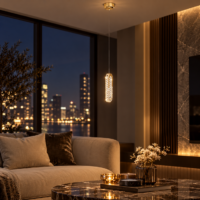 Pendul LED Gold Diamond Halo